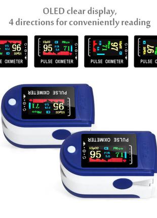 Пульсоксиметр напалечный oximeter gu52-bw. пульсометр оксиметром на палець. вимірювач пульсу, кисню на палець3 фото