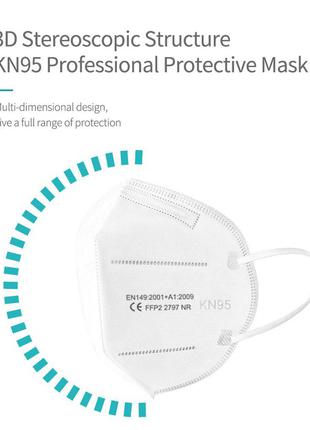 Маска респиратор защитная kn95 / ffp2 - 5 слоёв. многоразовая маска для лица. захисні маски респіратори 1штука4 фото