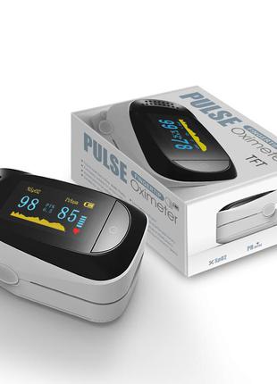 Пульсоксиметр напалечный oximeter de4b-bw. пульсометр оксиметром на палець. вимірювач пульсу, кисню на палець5 фото