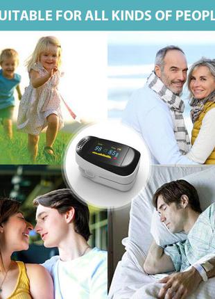 Пульсоксиметр напалечный oximeter de4b-bw. пульсометр оксиметр на палец. измеритель пульса, кислорода на палец4 фото