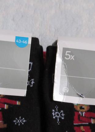 Носки новогодние комплект 5 пар раз.34 - 36, 43 - 46 от c&a новые2 фото