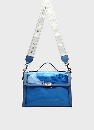 Женская сумка через плечо синего цвета (синяя, прозрачная) crossbody кроссбоди от replay5 фото