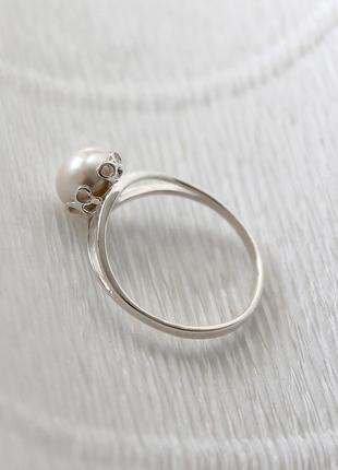Кольцо из серебра с жемчугом2 фото
