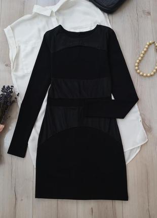 Чорна міні сукня трикотажна