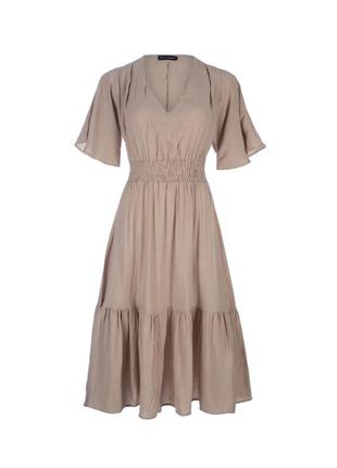 Длинное платье с v-образным вырезом quzu 21y31442-004