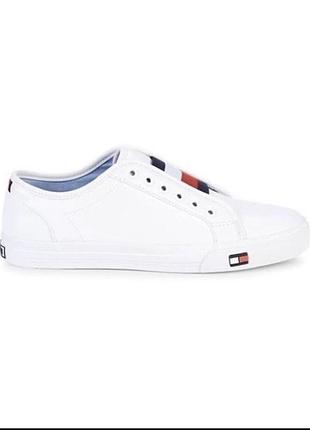 Кеди tommy hilfiger, кеди з гумкою томмі, білі кеди tommy hilfiger twanni3 фото