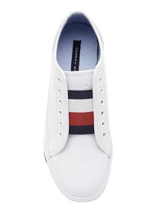 Кеди tommy hilfiger, кеди з гумкою томмі, білі кеди tommy hilfiger twanni4 фото