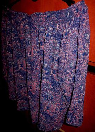 Блуза boho на плечи сине-розовая3 фото