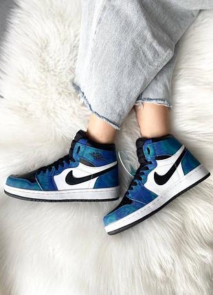 Кросівки nike air jordan 1 retro mid 'tie dye'10 фото