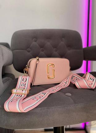 Marc jacobs snapshot pink ll брендовая розовая персиковая милая мини сумочка жіноча рожева стильна пастельна міні сумка9 фото