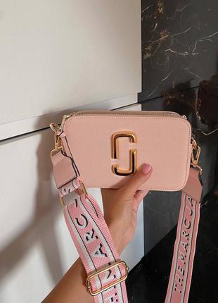 Marc jacobs snapshot pink ll брендовая розовая персиковая милая мини сумочка жіноча рожева стильна пастельна міні сумка2 фото