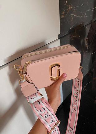 Marc jacobs snapshot pink ll брендовая розовая персиковая милая мини сумочка жіноча рожева стильна пастельна міні сумка3 фото