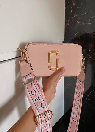Marc jacobs snapshot pink ll брендовая розовая персиковая милая мини сумочка жіноча рожева стильна пастельна міні сумка10 фото