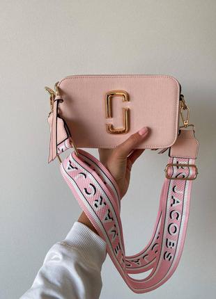 Marc jacobs snapshot pink ll брендовая розовая персиковая милая мини сумочка жіноча рожева стильна пастельна міні сумка
