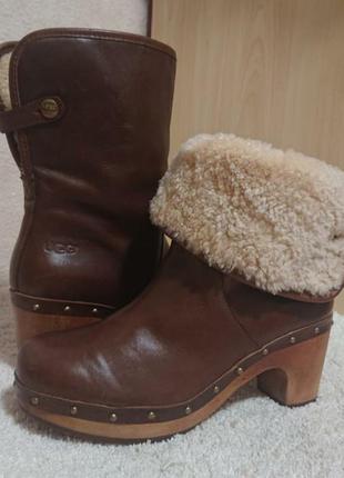 Зимние винтажные кожаные сапоги ugg оригинал!