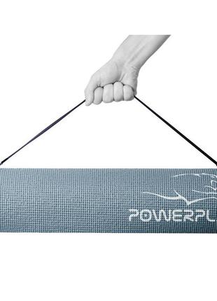 Килимок для йоги та фітнесу powerplay 4010 (173*61*0.6) сірий