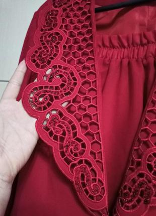 Костюм женский красный, вышивка,юбка шифон3 фото