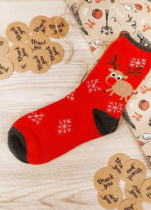 Носки с принтом оленя