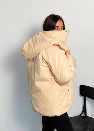 Теплая мягкая куртка пуховик + дутая сумка шоппер10 фото