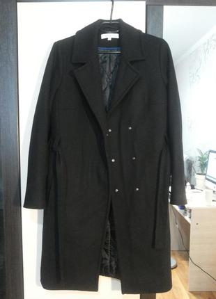 Новое теплое пальто, шерстяное пальто, пальто-халат, черное пальто chereshnivska3 фото