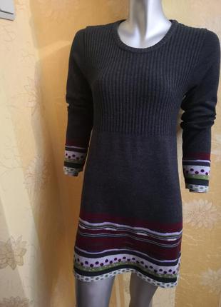 Вязаное платье, размер s/m.1 фото
