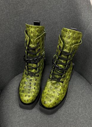 Люкс эксклюзив  ботинки дизайнерские питон 3д осень зима2 фото