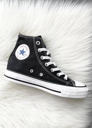 Классные женские высокие кеды converse chuck taylor all star high black чёрные4 фото