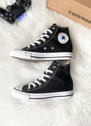 Классные женские высокие кеды converse chuck taylor all star high black чёрные7 фото