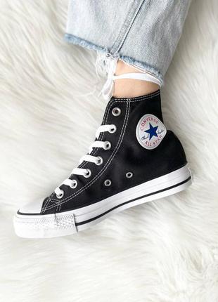 Классные женские высокие кеды converse chuck taylor all star high black чёрные2 фото