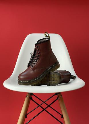 Ботинки dr martens 1460 cherry (мех)