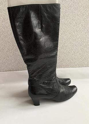 Сапоги, сапожки, натуральная кожа, кожаные, черные, gabor