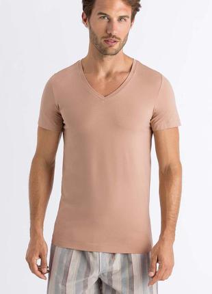 Мужская футболка (мужское белье) tee-shirt col v cotton superior, hanro men