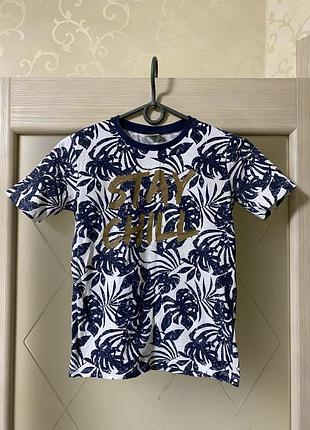 Футболка листья пальмы тропик