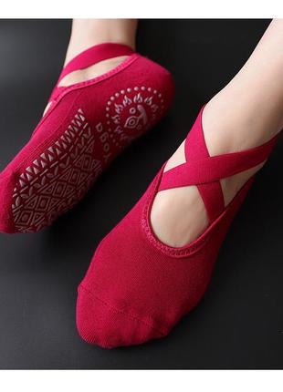 Носки для спорта йоги пилатеса танцев гимнастики фитнеса yoga socks