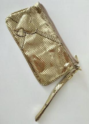 ❤️золотистая сумочка клатч из натуральной кожи1 фото