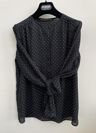 Zara блуза сорочка горох1 фото