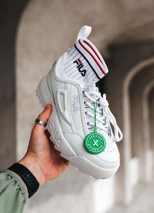 Крутейшие женские кроссовки fila disruptor 2 socks white stockx белые с носками10 фото