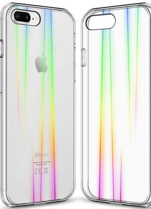 Силикон 3d gradient case apple iphone 7 plus / 8 plus с голографическим эффектом