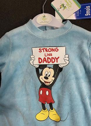 Боди детский человечек велюровый для мальчика disney