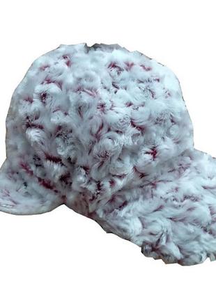 Детская зимняя шапка меховая с козырьком на девочку 54-566 фото