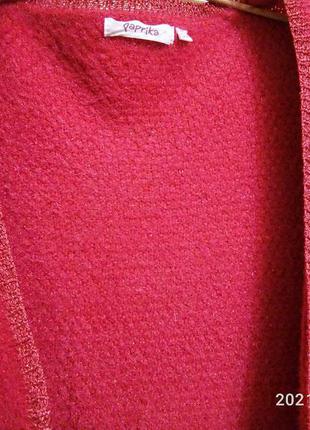 Батал!брендовый нарядный, мягкий,теплый малиновый кардиган на 56-58 р.р. paprika3 фото