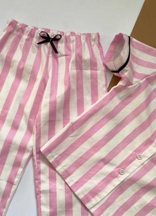 Рожева дитяча піжама, рубашка з коротким рукавом та штани3 фото