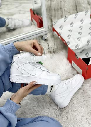 Nike air force white fur зимние женские кроссовки найк аир форс ❄️ белые