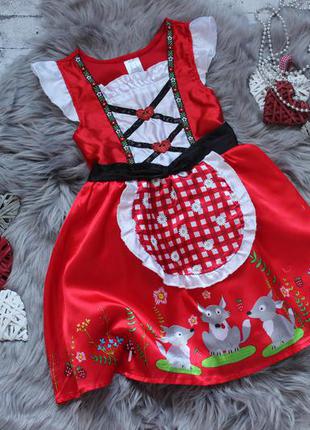 Карнавальна сукня "червона шапочка" f&f 2-3 роки