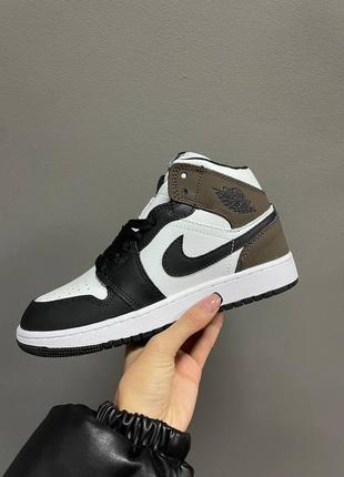 Nike air jordan 1 retro “dark mocha ” fur ❄️ женские кроссовки найк аир джордан