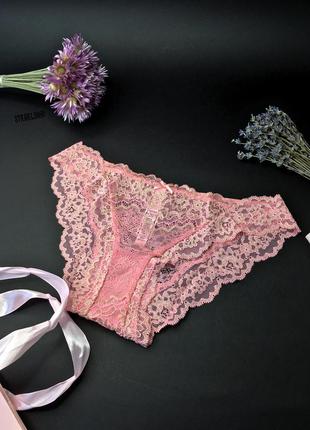 Трусики мереживо dream angels lace-trim cheekini panty vs