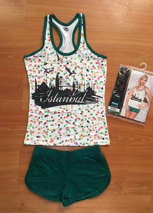 Домашний комплект  шорты-  майка  турция для сна и дома!