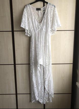 Платье белое длинное1 фото