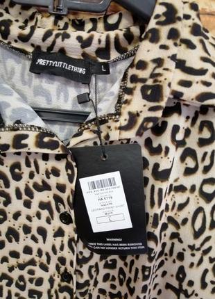 Блуза рубашка  принт лео леопард эффект размытости2 фото