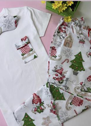 Новорічна піжама. піжама з оленями. жіноча піжама3 фото